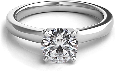 This image shows the setting with a 1.00ct round brilliant cut center diamond. The setting can be ordered to accommodate any shape/size diamond listed in the setting details section below.

